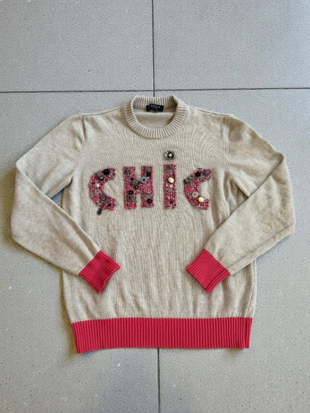 TRICOT CHIC Bauble Crewneck Sweater Size Small
